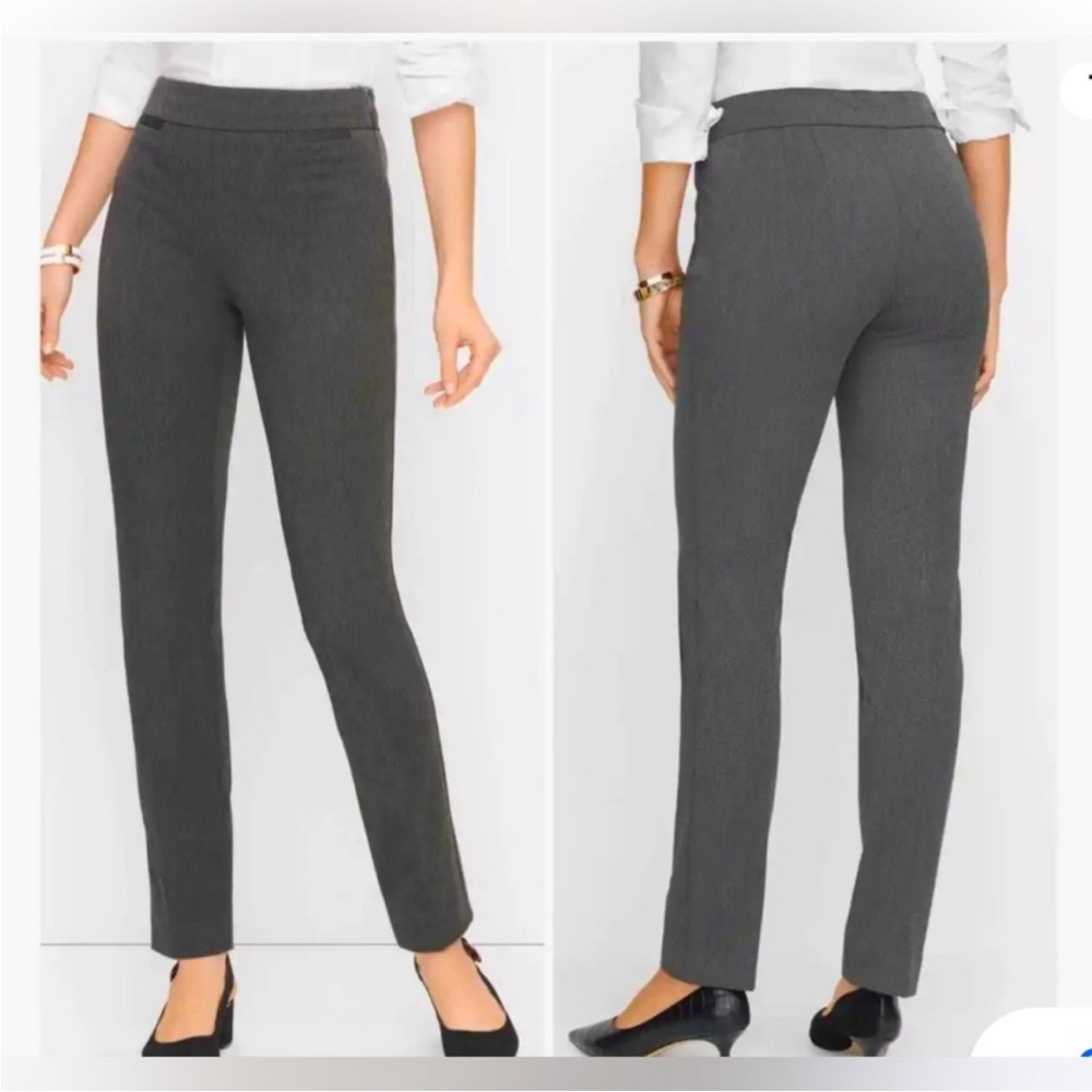Talbots Size 16P Curvy Refined Bi-Stretch Side-Zip Straight-Leg Curvy Fit Gray